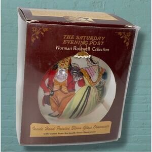 Norman Rockwell Saturday Evening Post Lubeck Glass Hand Painted Ornament Xmas